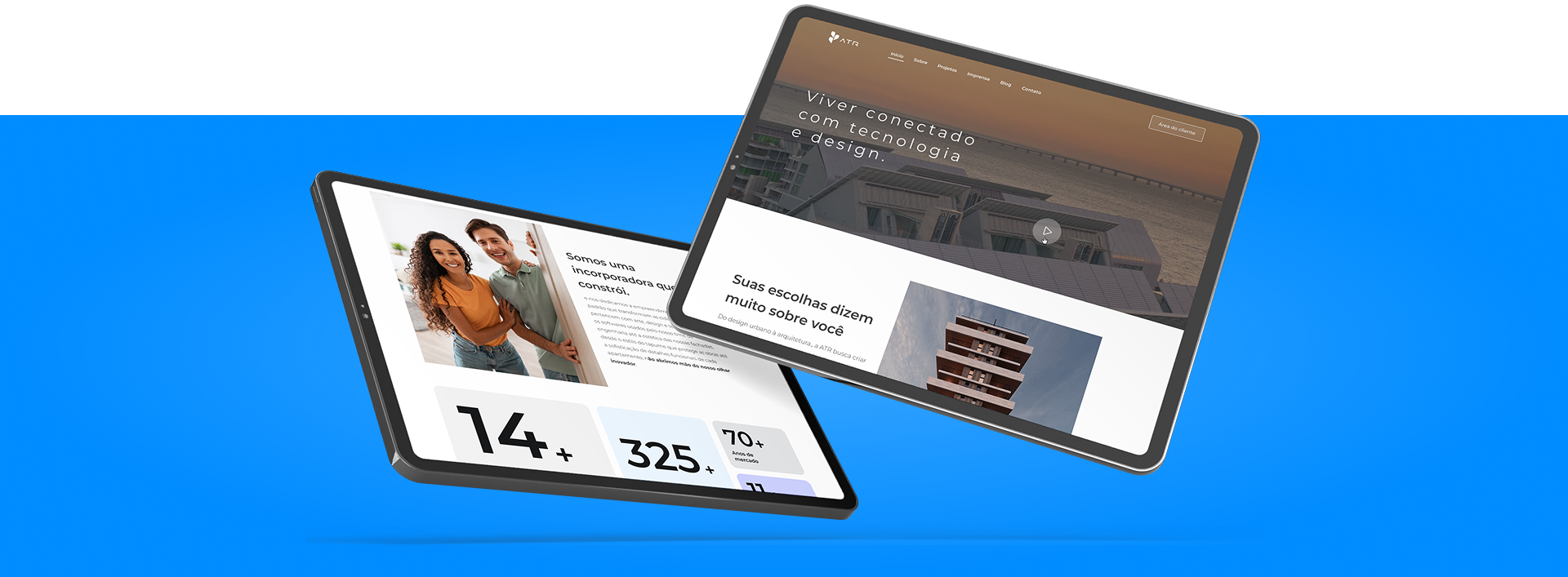 Imagem de um tablet navegando no site da ATR